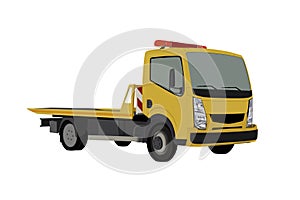 Crane Transport 3D illustrationtow truck with special equipment for pulling a vehicle