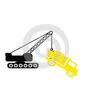 crane and tripper white background