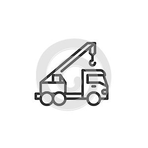 Crane truck line icon