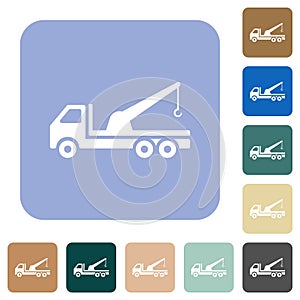 Crane truck rounded square flat icons