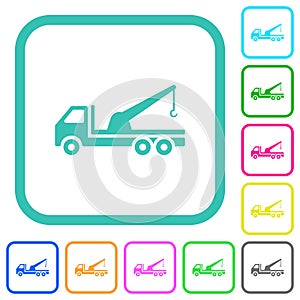 Crane truck vivid colored flat icons