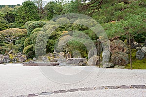 Crane and Turtle Garden TsuruKame no Niwa at Konchi-in Temple in Kyoto, Japan. The Garden built in