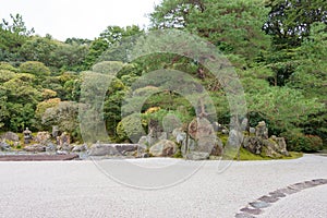 Crane and Turtle Garden TsuruKame no Niwa at Konchi-in Temple in Kyoto, Japan. The Garden built in