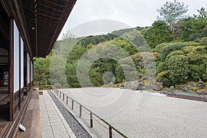 Crane and Turtle Garden TsuruKame no Niwa at Konchi-in Temple in Kyoto, Japan. The Garden built in