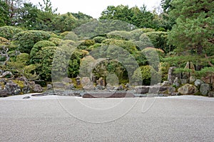 Crane and Turtle Garden TsuruKame no Niwa at Konchi-in Temple in Kyoto, Japan. The Garden built in