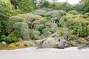 Crane and Turtle Garden TsuruKame no Niwa at Konchi-in Temple in Kyoto, Japan. The Garden built in