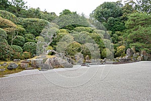 Crane and Turtle Garden TsuruKame no Niwa at Konchi-in Temple in Kyoto, Japan. The Garden built in