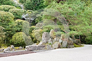 Crane and Turtle Garden TsuruKame no Niwa at Konchi-in Temple in Kyoto, Japan. The Garden built in