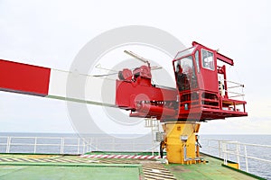 Crane under maintenance routine job by crane operator or technician, fix and service crane with preventive maintenance schedule