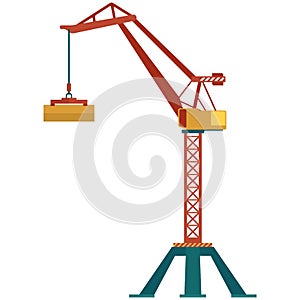 Crane vector, construction icon illustration, building tower