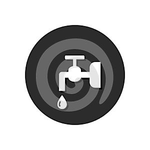Crane water icon, Vector. Flat simple symbol in round. Communal payment symbol