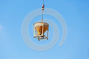 Crane working in construction on blue sky