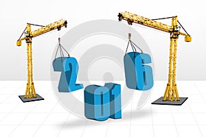 Cranes arrange numbers 2016