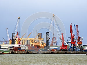 Cranes in Bilbao Harbor