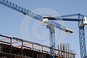 Cranes at construction site