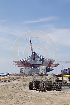 Cranes at the construction yard