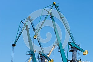 Cranes in industrial dockyard