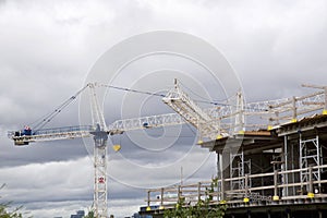 Cranes over the condominium construction site, Toronto, Ontario, Canada