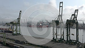 Cranes at the port of Santos in Sao Paulo, Brazil