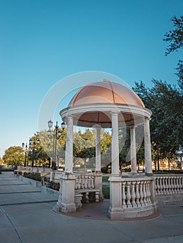 Cranes Roost park rotunda in a European-style plaza in Uptown Altamonte