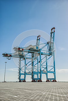 Cranes at a sea port