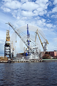 Cranes in shipyard