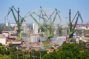 Cranes of the shipyard in Gdansk