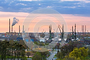 Cranes of the shipyard in Gdansk