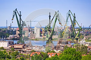 Cranes of the shipyard in Gdansk