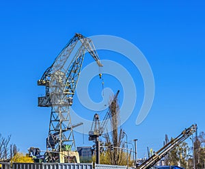 Cranes Shipyard Solidarity Square Gdansk Poland