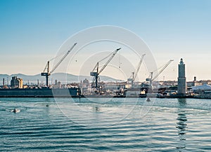 Cranes and shipyards in Livorno