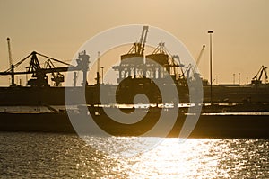 Cranes on the Taranto`s docks