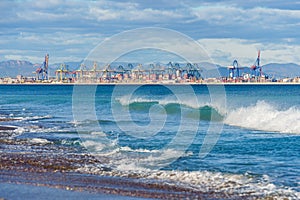 Cranes of Valencia harbour, Spain photo