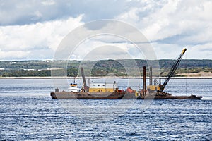 Cranes on Working Barge