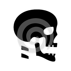 Cranial bone structure black icon, concept illustration, vector flat symbol, glyph sign.