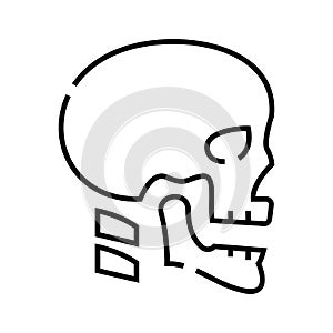 Cranial bone structure line icon, concept sign, outline vector illustration, linear symbol.