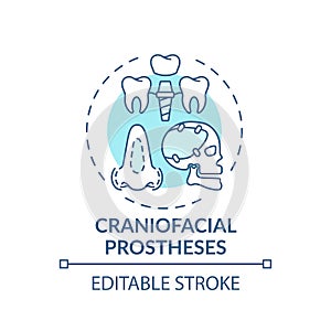 Craniofacial prostheses concept icon photo
