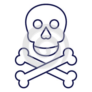 Cranium, crossbones Vector Icon which can easily modify or edit