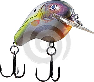 Crankbait fishing lure with orange and white belly