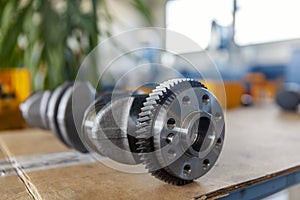 Crankshaft engine part close up