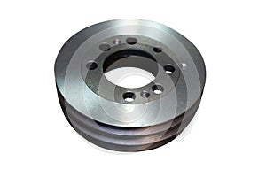 Crankshaft pulley takes the drive