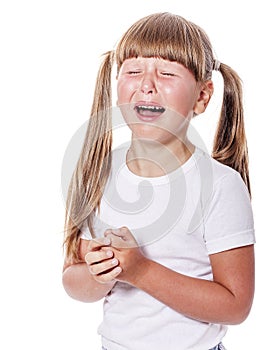 Cranky girl crying