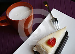 Crape cake with hot milk