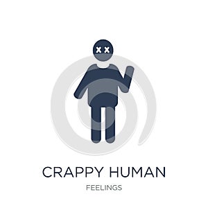 crappy human icon. Trendy flat vector crappy human icon on white
