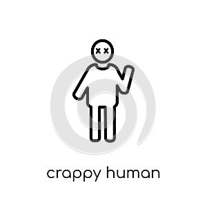 crappy human icon. Trendy modern flat linear vector crappy human