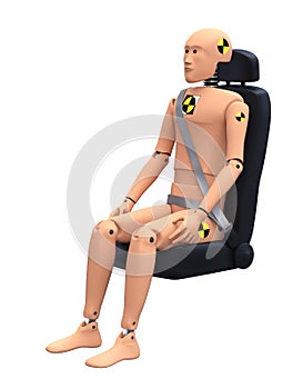 Crash Test Dummy in Car Seat