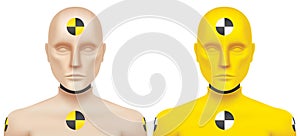 Crash test dummy vector illustration.