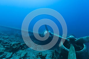 Crashed aircraft underwater