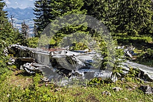 Crashed airplane, Slema hill, Low Tatras, Slovakia