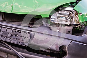 Crashed car front symbolic image